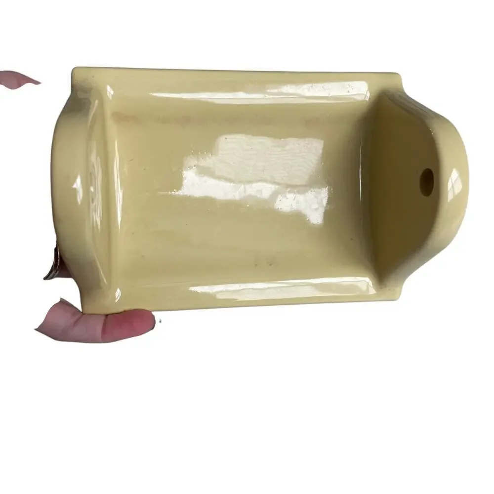 Vintage Porcelain Bathroom Fixtures Yellow Toothbrush Mount Toilet Paper MCM